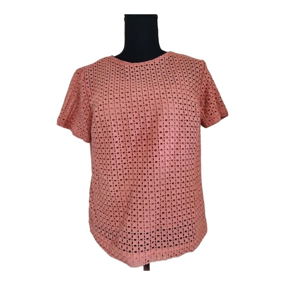A NEW DAY peach short sleeve blouse with attached tank